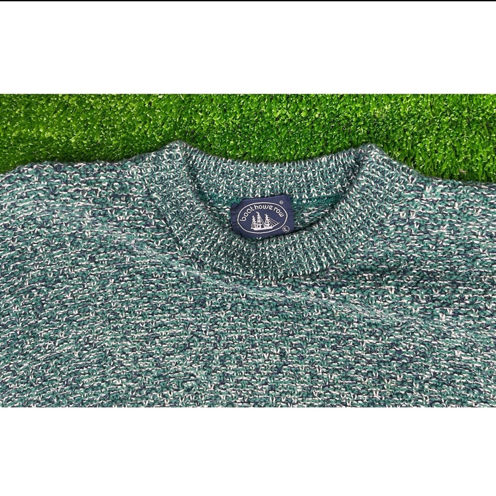 Boat House Row Green Knit Crewneck Sweater - Picture 2 of 3